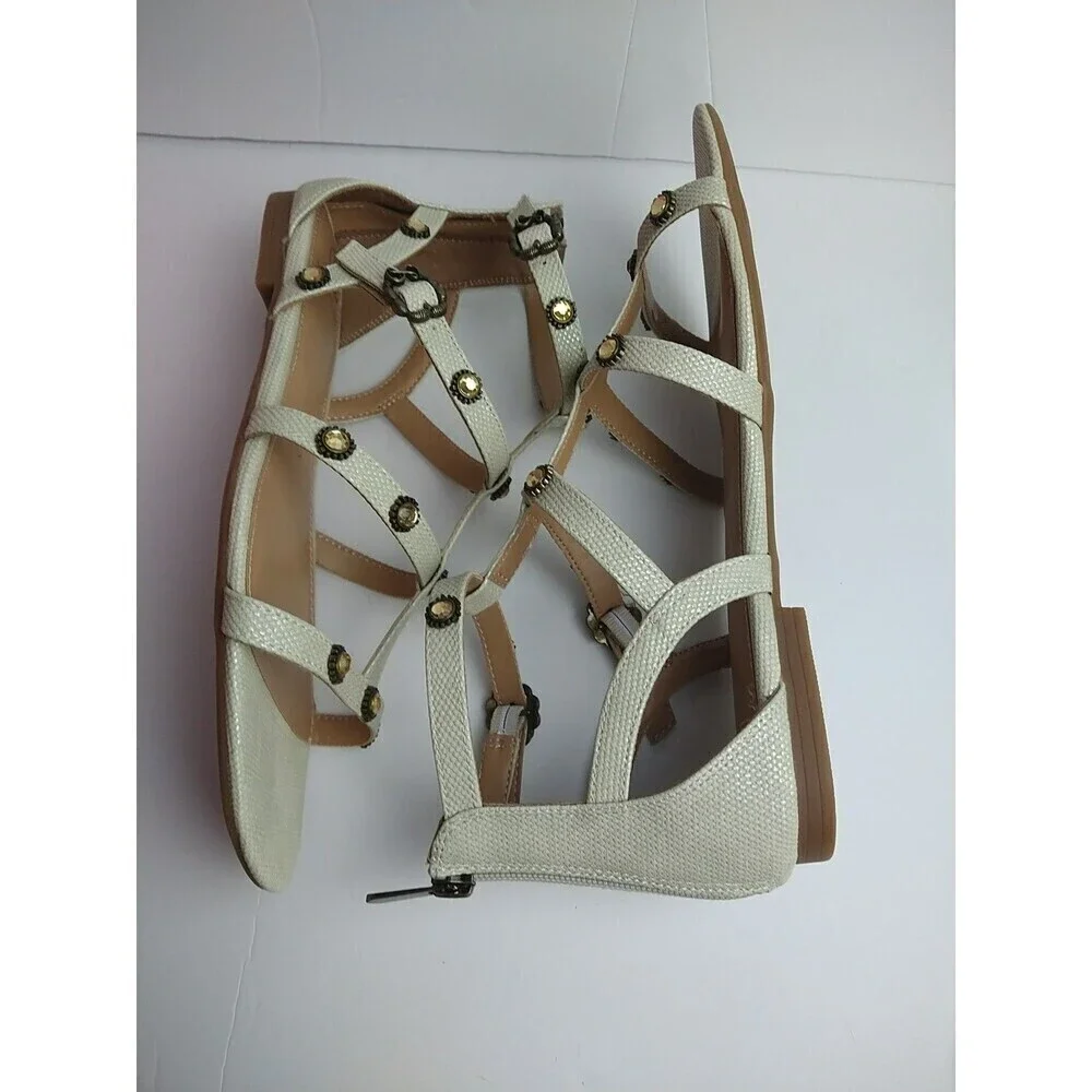 NWT Sam & Libby Rhonda Gladiator Sandal Soft Silver Size 9 Adjustable Strap